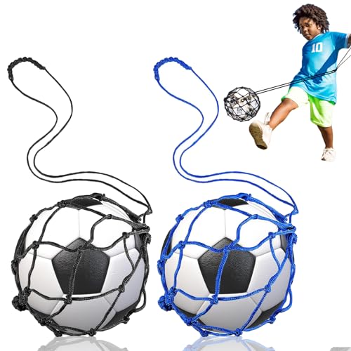 Quixotical 2 Stücke Fußball Kick Trainer, Solo Fußball Trainer, Elastischer Soccer Practice Training, Solo Kicktrainer Fußball Trainer, für Fußball Volleyball Kinder Anfänger Kick Off Trainer von Quixotical