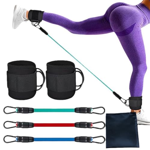 Quixotical Fußschlaufen Kabelzug mit D-Ringen, Verstellbarer Ankle Straps, Fußschlaufen für Fitness Training, Ankle Straps für Frauen und Männer Beinstrecker, Gesäßmuskeln und Beintraining von Quixotical