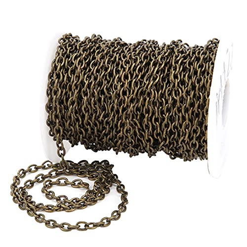 Qukaim 554 Bastelkette, 10 m, Bronze, Rolo-Schmuckkette für DIY-Armbänder, Halsketten, Kleidung, Tasche, mehrfarbig, 60_x_180_cm von Qukaim
