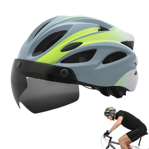 Qumiuu Fahrradhelme,Fahrradhelme für Erwachsene,Rennradhelme mit wiederaufladbarem Rücklicht | Verstellbare Fahrradhelme mit Magnetbrille, atmungsaktive Fahrradhelme für Männer, Frauen, Erwachsene von Qumiuu