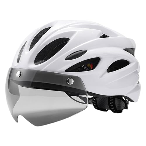 Qumiuu Fahrradhelme,Fahrradhelme für Erwachsene | Outdoor-Helme mit wiederaufladbarem Rücklicht - Atmungsaktive Fahrradhelme mit Magnetbrille, verstellbare Fahrradhelme, Fahrradhelme für Erwachsene von Qumiuu