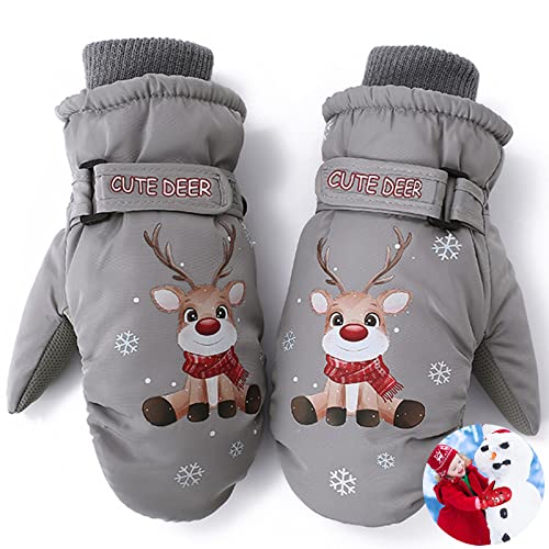 Kinder Skihandschuhe, Fäustlinge Kinder Skihandschuhe, Ski Handschuhe Fäustlinge Kinder, Wasserdichter Fausthandschuh, Warm Winter Skating Handschuhe, Thermohandschuhe für Mädchen, Jungen von Qunkun