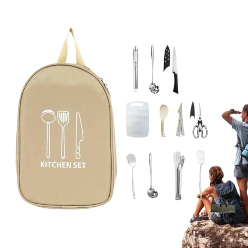 Quorvex Camping Kochgeschirr - Camping Küchenzubehör Ausrüstung - Kompaktes Werkzeug Set für BBQ Outdoor Wandern Rucksackreisen Alle von Quorvex