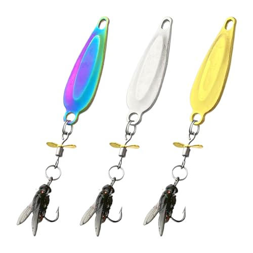 Quorvex Fishing Spinner Baits,Künstlicher Schwimmköder | Glitzer Metall Propeller Schwimmköder 3er Set für Flussangler Süßwasser See Stausee von Quorvex