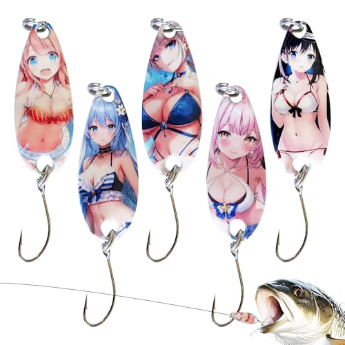 Quorvex Löffelblinker - Harter Süßwasser-Küstenköder,Blinkender Kunstköder 5er Set Für Bass Zander Forelle Süßwasser See Meer Abenteuer von Quorvex