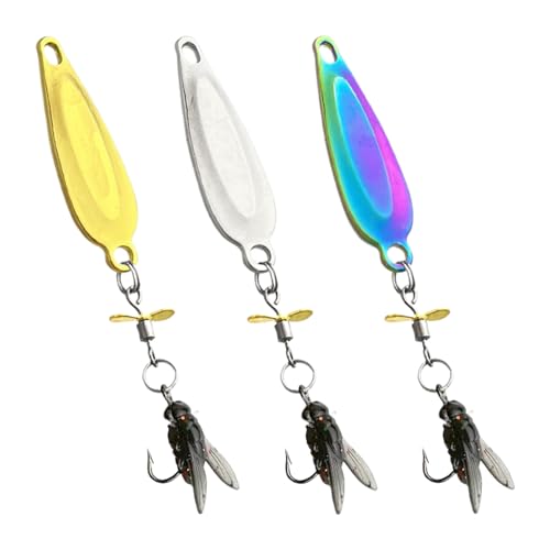 Quorvex Spinnerköder Für Barschangeln, Künstlicher Schwimmköder, Glitzer Metall Propeller Schwimmköder 3er Set für Flussangler Süßwasser See Stausee von Quorvex