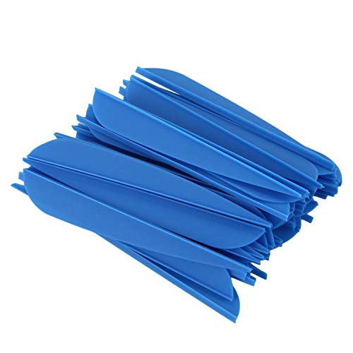 Qwertfeet Pfeile Vanes 4 Kunststoff Befiederung Fuer DIY Bogenschiessen Pfeile 50 Pack (Blau) von Qwertfeet