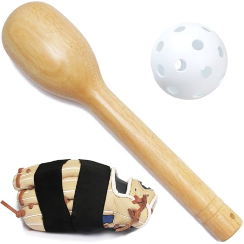 Qwivo Baseball-Handschuh-Break-In-Set, einteiliger Holzhammer mit Kunststoffball und Handschuh-Wickelband, schnell erstellbare ballförmige Tasche zum Einbrechen von Softball-Baseball-Handschuh (C) von Qwivo
