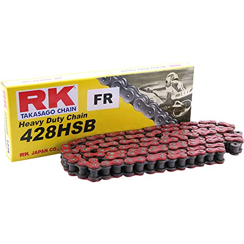 R&K RK Kette 428HSB 1/2x5/16 verstärkt 134 Glieder rot grau rot von R&K