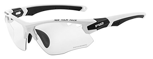 R&R Multi-Sportbrille Crown | Sonnenbrille | Radbrille | Skibrille mit Wechselgläser oder selbsttönend (weiß/schwarz, Selbsttönend) von R&R