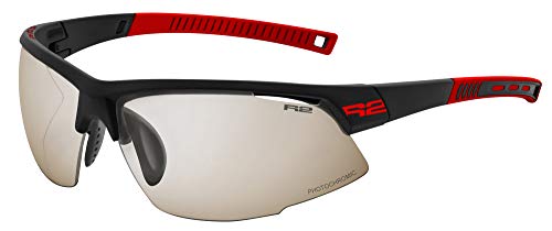 R&R Multi-Sportbrille Racer | Sonnenbrille | Radbrille | Laufbrille mit Wechselgläser oder selbsttönend (schwarz/rot, selbsttönend) von R&R