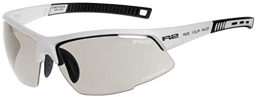 R2 Sportsonnenbrille RACER weiß mit selbsttönenden Brillengläsern von R&R