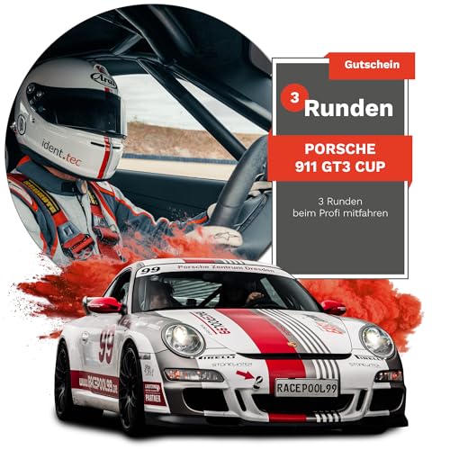 Racepool99® Erlebnis Gutschein - 3 Runden als Beifahrer kompatibel mit Porsche 911 GT3 auf Rennstrecke Groß Dölln/Geschenke für Autoliebhaber/Geschenk für Männer & Frauen von RACEPOOL99 Steve Mizera