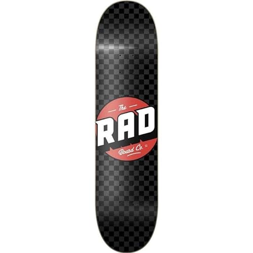 RAD Unisex – Erwachsene Checker Skateboard, Schwarz/Grau, 7.75" von RAD