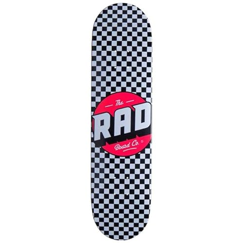 RAD Unisex – Erwachsene Checker Skateboard, Schwarz/Weiãÿ, 8" von RAD