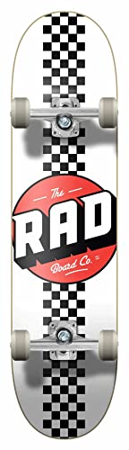 RAD Unisex – Erwachsene Checker Stripe Skateboard, Weiãÿ, 7.75" von RAD