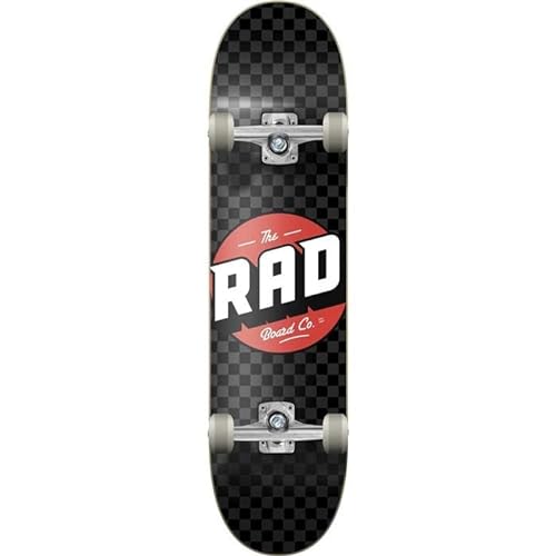RAD Unisex – Erwachsene Checkers Progressive Skateboard, Schwarz/Grau, 7.5" von RAD