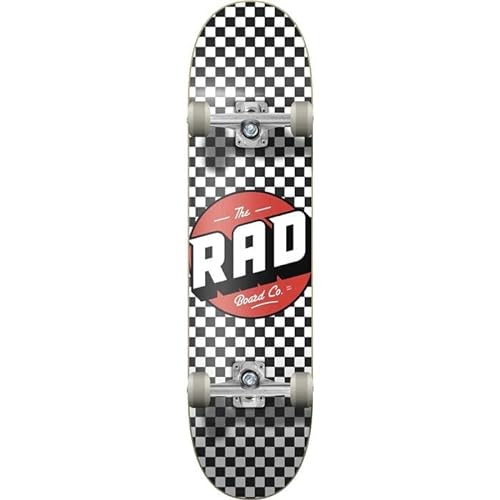 RAD Unisex – Erwachsene Checkers Progressive Skateboard, Schwarz/Weiãÿ, 7.75" von RAD