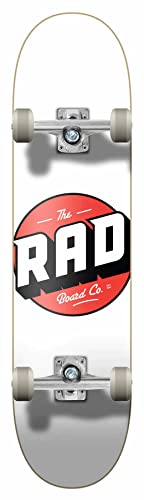 RAD Unisex – Erwachsene Logo Progressive Skateboard, Weiß, 8" von RAD