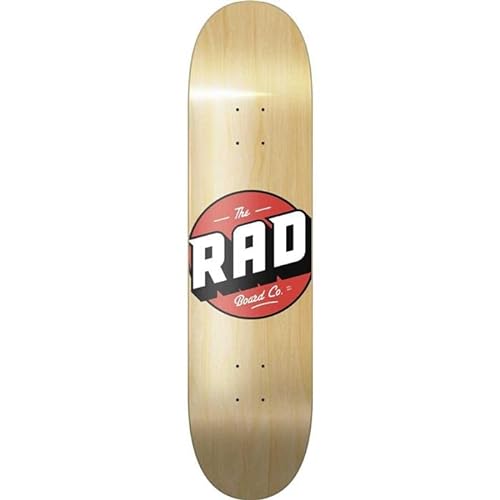 RAD Unisex – Erwachsene Solid Logo Skateboard, Natural Maple, 7.75" von RAD