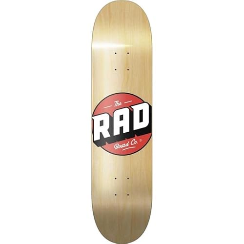 RAD Unisex – Erwachsene Solid Logo Skateboard, Natural Maple, 8" von RAD