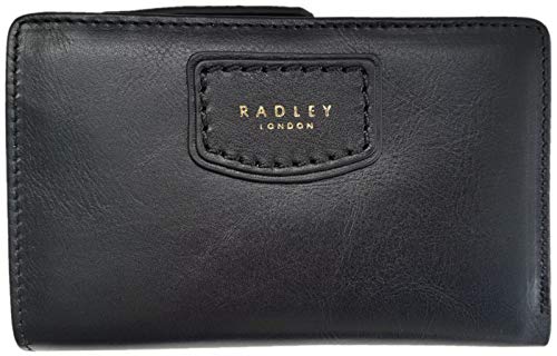 Radley Burnham Geldbörse aus Buchenleder, mittelgroß, mit Reißverschluss, Schwarz, Schwarz von Radley