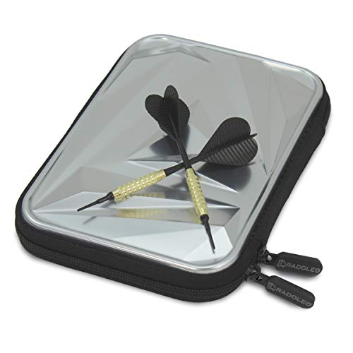 RADOLEO Dart Case Arrow-ONE Steel-Silver für 2 Spieler | für 6 Darts, Ersatzteile (Flights, Barrels, Tips, Collars) | Elegantes Design für Weltmeister | Exklusiv von RADOLEO