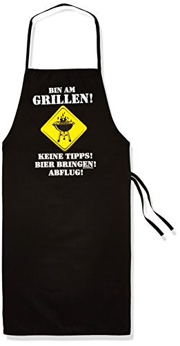 Rahmenlos Lustige Grillschürze Kochschürze Schürze schwarz Bin am Grillen von RAHMENLOS