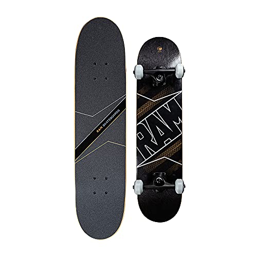 Ram Skateboard Komplettboard Holzboard Kinder Erwachsene Ahorn Funboard ABEC-7 Torque Onyx von RAM