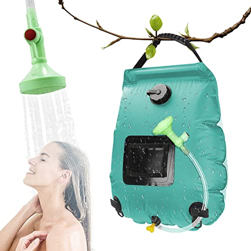 RANJIMA Campingdusche Solardusche, 20L Camping Duschsack mit Temperaturanzeige, Tragbare Camping Dusche Set Heizung mit Duschkopf & On-Off Switchable für Camping Outdoor Reisen Strand Schwimmen Garten von RANJIMA