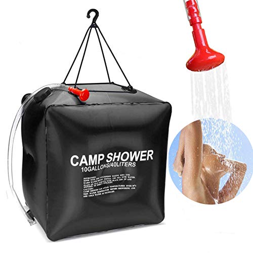 RANJIMA Solardusche Camping, 40L Tragbare Campingdusche Solar Duschsack Warmwasser Solar-Duschtasche Solar Heizung mit Duschkopf&On-Off Switchable für Reisedusche Outdoor Camping Shower Strand Reisen von RANJIMA