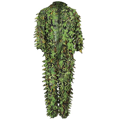 RANNYY 3D Leaf Suit,Ghillie Suit,Green Wild Camouflage Ghillie Suit 3D Leaf Jacken und Hosen Set Kleidung für die Jagd von RANNYY