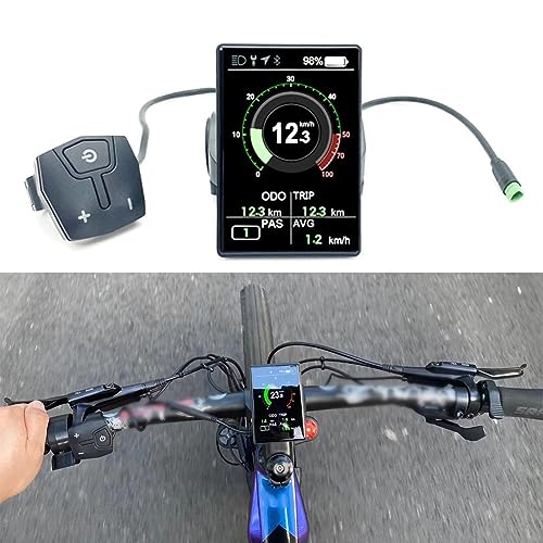 E-Bike-Display, 3.5 Zoll IP67 Wasserdichtem LCD-Display kompatibel mit Bafang EB04, Bluetooth-App, Smart Color IPS-Sonnenlicht-Display für M400 M500, CAN-Protokoll, Type-C Aufladung von RANRAO