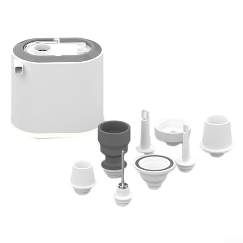 Elektrische Pumpe, Luftbettpumpe Tragbare Luftpumpe Vakuumpumpe Mit Licht, Mini Pumpen für Camping Aufblasbare Bett Kajaks Ball (Weiß) von RANRAO