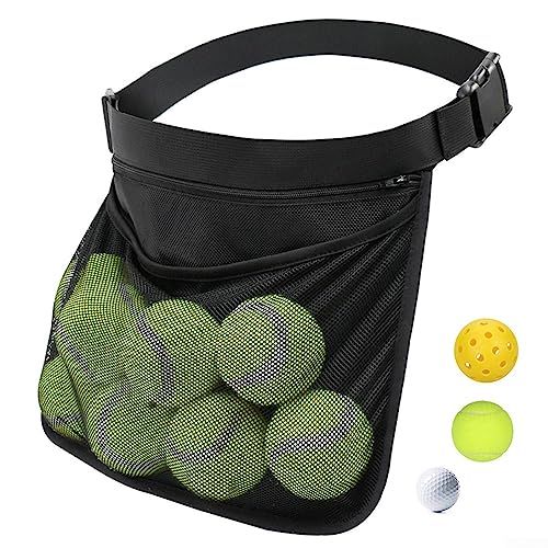 RANRAO Tennisball-Halter, Einstellbare Tennisball Mesh Taille Hip Ball Tasche Pouch Carrier, Durable Oxford Tuch Beutel Tragen Taille Tasche von RANRAO