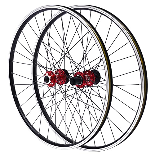 29 Zoll MTB Laufradsatz Vorderrad + Hinterrad, Mountainbike Radsatz Speichen-Alufelge Aluminiumlegierung + 45#Stahl mit 6 Loch Scheibenbremse (Rot) von RANZIX