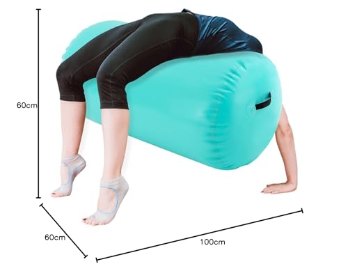 Luftrolle Aufblasbare mit 600W Luftpumpe PVC Gymnastik Yoga Tumbling Matten Tumbling-Rolle (100 * 80cm) von RANZIX