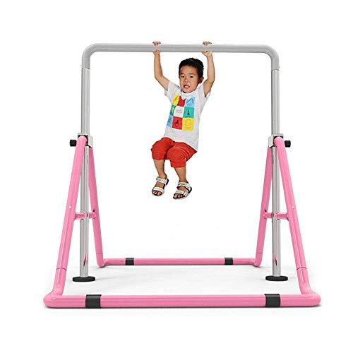 RANZIX Turnreck Gymnastik Kinder Garten Reck Reckanlage Turnstangen Horizontale Training Bar Trainingsgeräte Outdoor Fitness Höhenverstellbar 85-129.5cm (Pink) von RANZIX