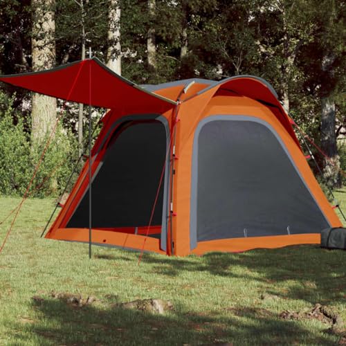 Furniture Home Tools Campingzelt, 4 Personen, Grau und Orange, 240 x 221 x 160 cm, 185T Taft von RAUGAJ