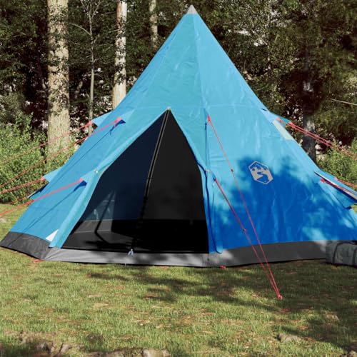 Furniture Home Tools Campingzelt 4 Personen Blau 367x367x259cm 185T Taft von RAUGAJ