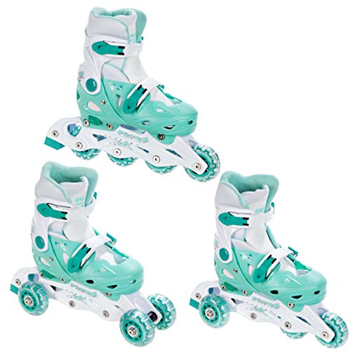 3in1 Kinder Inlineskates/Triskates/Rollschuhe RAVEN Balloon verstellbar (Mint, 29-32 (18cm-20cm)) von RAVEN