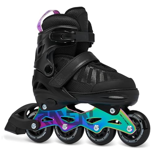 RAVEN Inline Skates Inliner für Kinder und Erwachsene OPTIONAL 2in1 mit Schlittschuhen verstellbar (Oxen Neo Chrome ohne Kufen, 38-42 (25cm-27,5cm)) von RAVEN