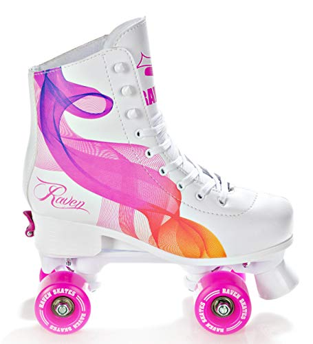 Raven Rollschuhe Roller Skates Serena Orange/Pink verstellbar (35-38(22,5cm-24cm)) von RAVEN