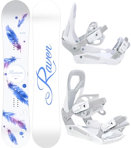 RAVEN Snowboard Set: Snowboard Mia White + Bindung s230 White (139cm + S230 White S/M) von RAVEN