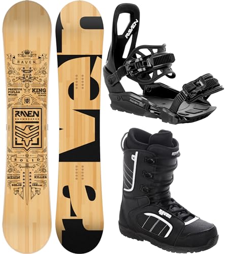 RAVEN Snowboard Set: Snowboard Solid + Bindung s230 Black + Boots Target (146cm + s230 S/M + Target 38) von RAVEN