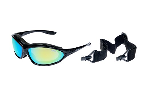 RAVS SPORTBRILLE Skibrille - Kitesurfen - RADBRILLE Sonnenbrille mit Band, BÜGEL und SOFTBAG SUPER Flash VERSPIEGELT von RAVS