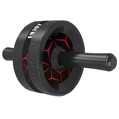 Bauch-Rollrad, Bauch-Trainingsgerät for Bauch- und Rumpfkrafttraining, Heim-Fitness-Fitnessgerät for Bauch-Training (Color : Two-wheel-black red) von RC-BKKXXEAV