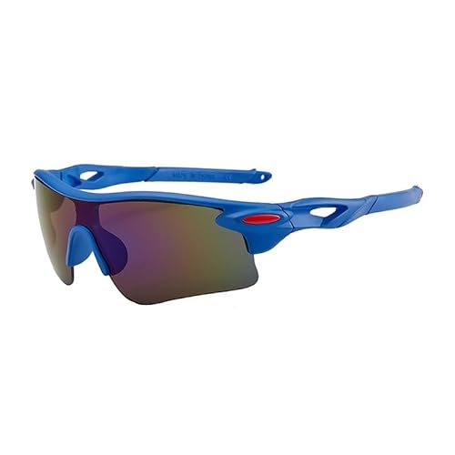 RC-BKKXXEAV Fahrradbrille, TR90 Sport-Sonnenbrille, UV-Schutz Damen, Herren, Laufen, Mountainbike, Radfahren, Golf, Angeln(Color:Blue frame Blue film) von RC-BKKXXEAV
