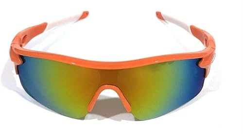 RC-BKKXXEAV Fahrradbrille, TR90 Sport-Sonnenbrille, UV-Schutz Damen, Herren, Laufen, Mountainbike, Radfahren, Golf, Angeln(Color:Orange frame) von RC-BKKXXEAV