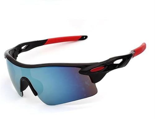RC-BKKXXEAV Fahrradbrille, TR90 Sport-Sonnenbrille, UV-Schutz Damen, Herren, Laufen, Mountainbike, Radfahren, Golf, Angeln(Color:Red black blue) von RC-BKKXXEAV